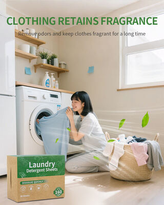 좋은 가격 생분해성 세탁용 세탁용 물질 시트 11*14cm 2.8-3g/시트 50% 활성 성분으로 심층 청소 온라인으로